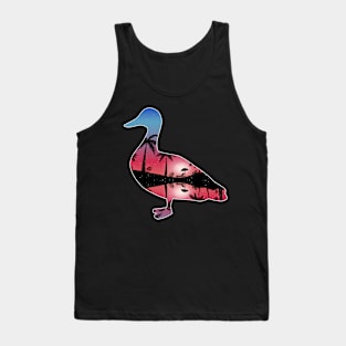 Duck Beautiful Sunset Beach Palm Tree Tank Top